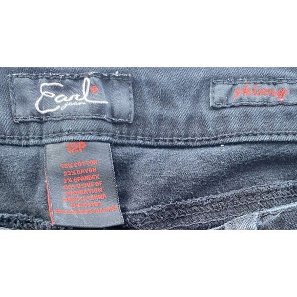 Earl Women Black Denim Jeans Skinny Stretch Ankle Size 12P (32x27) - Picture 10 of 11